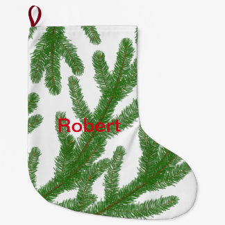 Grande Chaussette De Noël Branches de sapin vert