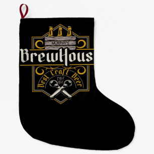 Grande Chaussette De Noël BrewHouse personnalisée Meilleure bière artisanale
