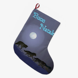 Grande Chaussette De Noël Buon Natale - Wolfpack