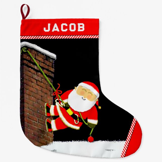 Grande Chaussette De Noël Cadeau de vacances pour Escalades de roche (Devant)