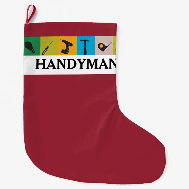 Grande Chaussette De Noël Cadeau frais pour lui ! Outils de travail de (Devant)