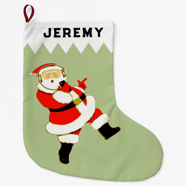 Grande Chaussette De Noël Cadeaux de vacances de musicien (Devant)