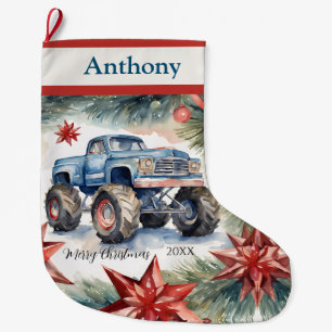 Grande Chaussette De Noël Camions Monster Xmas