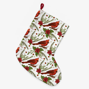 Grande Chaussette De Noël Cardinal Rouge Grand stock de Noël