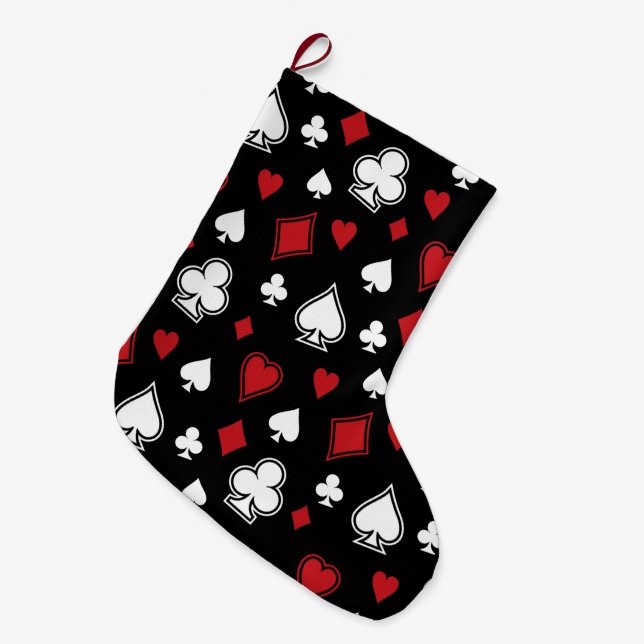 Grande Chaussette De Noël Cartes de jeu de tisonnier (Devant (Accrochage))