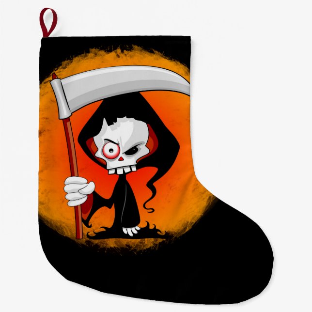 Grande Chaussette De Noël Carton de la Faucheuse (Devant)