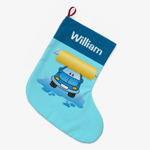Grande Chaussette De Noël Carwash petit stockage de noël