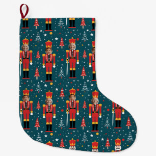 Grande Chaussette De Noël casse-noisette photo personnalisé - 2 images