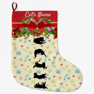 Grande Chaussette De Noël Cat Christmas Stocking