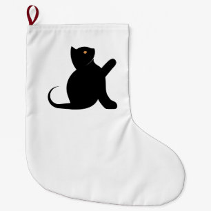 Grande Chaussette De Noël Cat dit bonjour