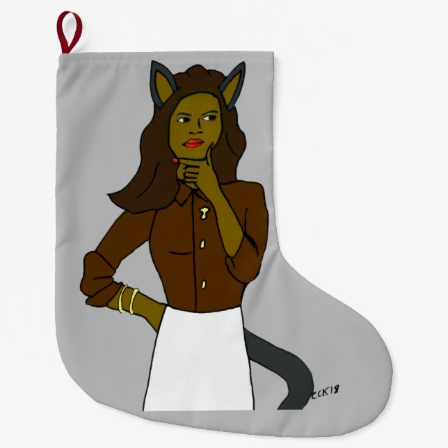 Grande Chaussette De Noël catgirl (Devant)