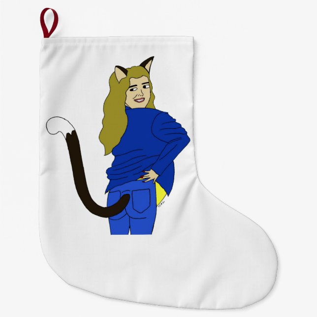 Grande Chaussette De Noël catgirl (Devant)