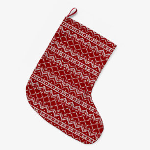 Grande Chaussette De Noël Chandail de vacances Rouge