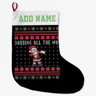 Grande Chaussette De Noël Chandail vilain pour le père Noël