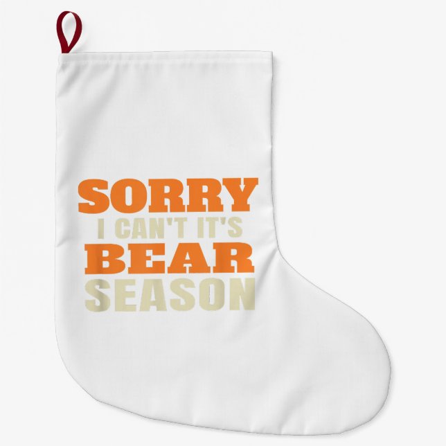 Grande Chaussette De Noël Chasse aux ours amusante (Devant)