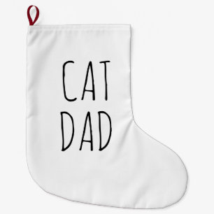Grande Chaussette De Noël "Chat Papa" Simple Farmhouse moderne