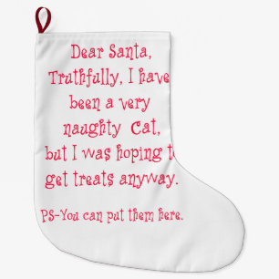 Grande Chaussette De Noël Chat vilain
