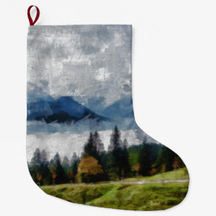 Grande Chaussette De Noël Chemin étroit sur une colline
