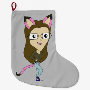 Grande Chaussette De Noël chibi catgirl