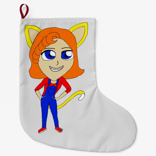 Grande Chaussette De Noël chibi catgirl (Devant)