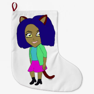 Grande Chaussette De Noël chibi catgirl