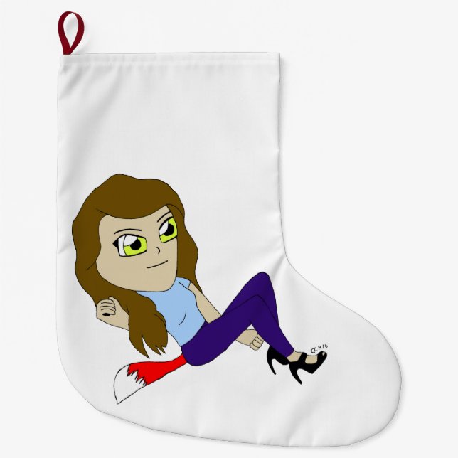 Grande Chaussette De Noël chibi foxy fille (Devant)