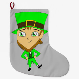 Grande Chaussette De Noël chibi leprechaun