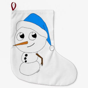 Grande Chaussette De Noël chibi snowman