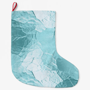 Grande Chaussette De Noël Chic Aqua Mint Blue Glam