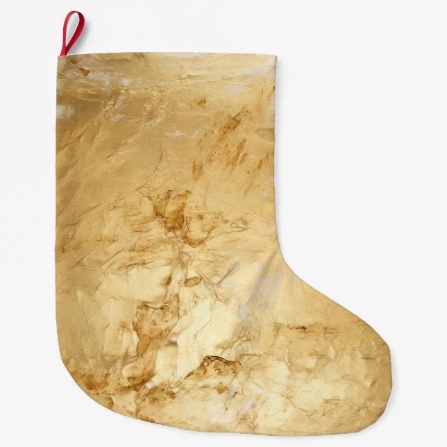 Grande Chaussette De Noël Chic Glam peint or (Devant)