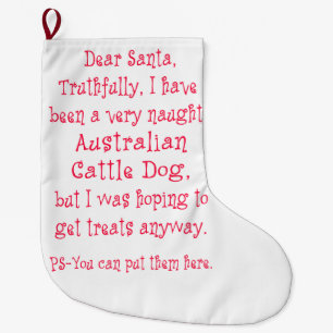 Grande Chaussette De Noël Chien australien vilain de bétail