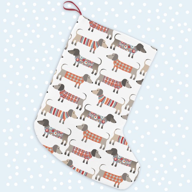 Grande Chaussette De Noël Chien de saucisse Dachshund (Créateur téléchargé)