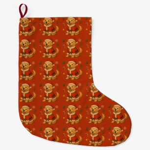 Grande Chaussette De Noël Chien Labrador Retriever Santa Noël