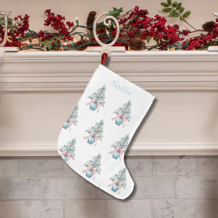 Grande Chaussette De Noël Chinoiserie Arbre de Noël en bois de résineux Pot