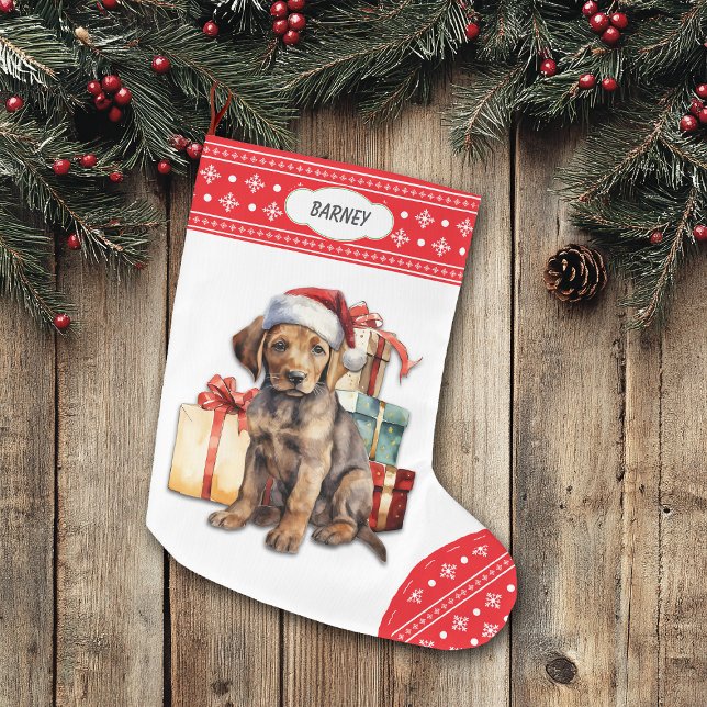 Grande Chaussette De Noël Chocolat Labrador Retriever Puppy Gifts (Créateur téléchargé)