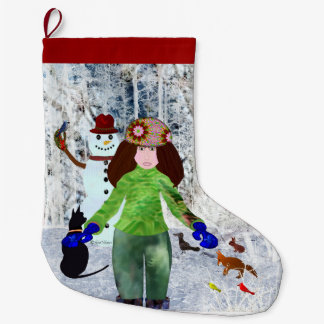 Grande Chaussette De Noël Chrismtas snowman LeeMarie's Creative Design
