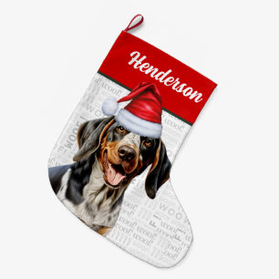 Grande Chaussette De Noël Christmas Bluetick Nom du terroir Woof Arrière - p