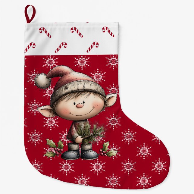 Grande Chaussette De Noël Christmas Elf (Devant)