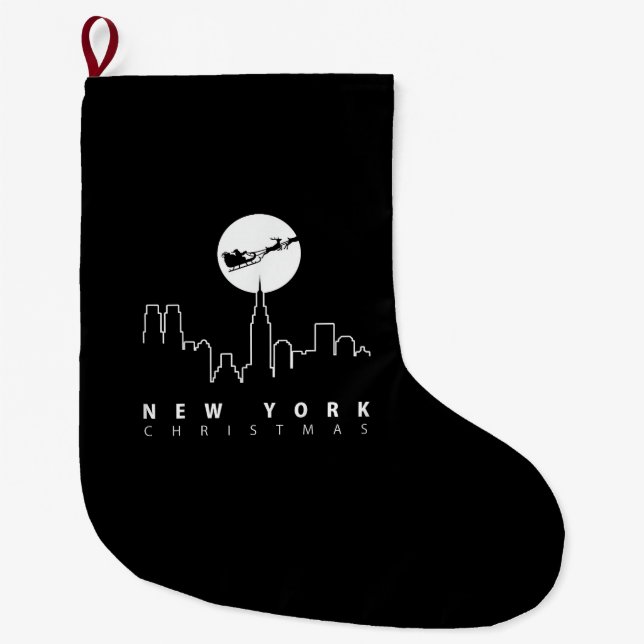 Grande Chaussette De Noël Christmas in New York City (Devant)