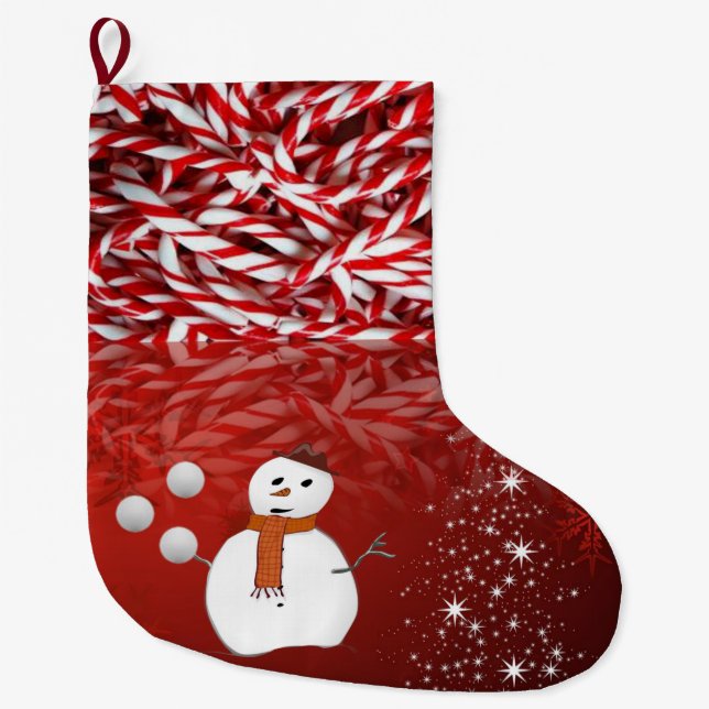 Grande Chaussette De Noël Christmas Stocker, Snowman (Devant)