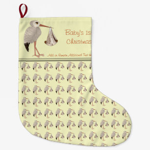 Grande Chaussette De Noël Cigogne classique 2 (neutres)
