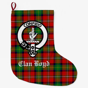 Grande Chaussette De Noël Clan Boyd Crest et Tartan personnalisable