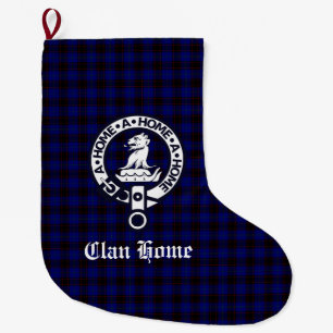 Grande Chaussette De Noël Clan Home Crest Badge et Tartan