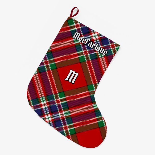 Grande Chaussette De Noël Clan MacFarlane Red Tartan (Devant (Accrochage))