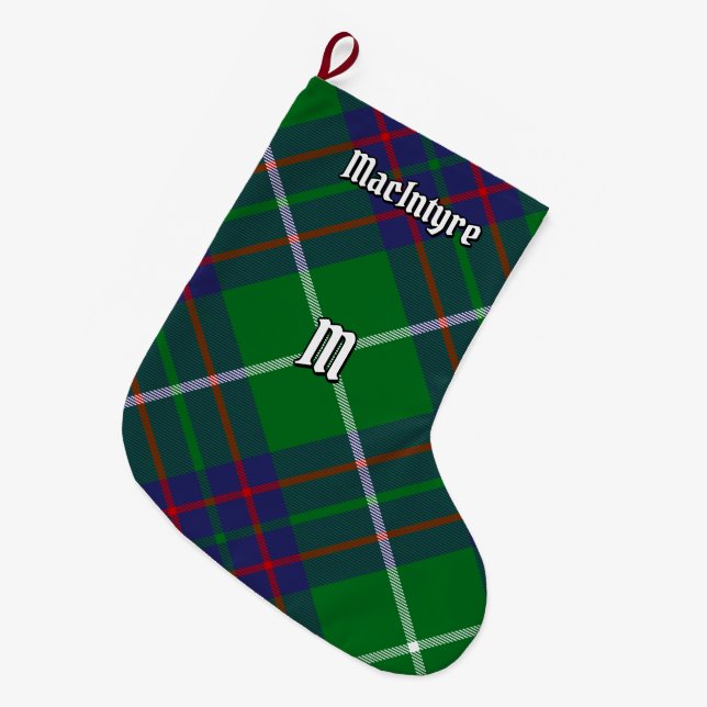 Grande Chaussette De Noël Clan MacIntyre Hunting Tartan Christmas Stocking (Devant (Accrochage))