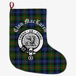 Grande Chaussette De Noël Clan MacLaren Crest Badge & Tartan personnalisable