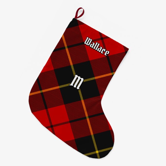 Grande Chaussette De Noël Clan Wallace Tartan Christmas Stocking (Devant (Accrochage))
