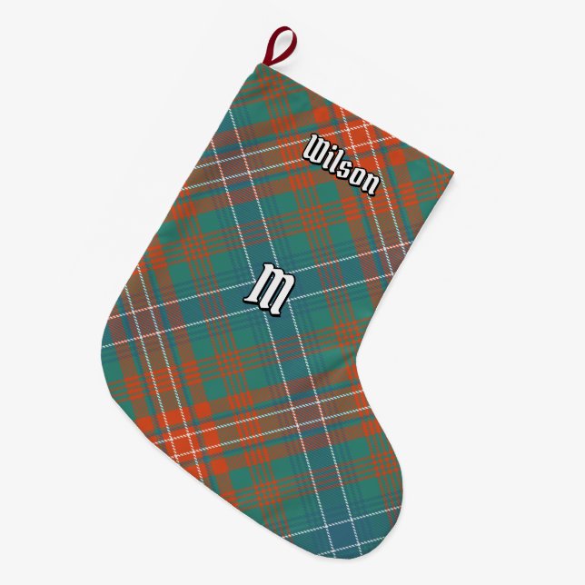 Grande Chaussette De Noël Clan Wilson Ancienne Tartan (Devant (Accrochage))