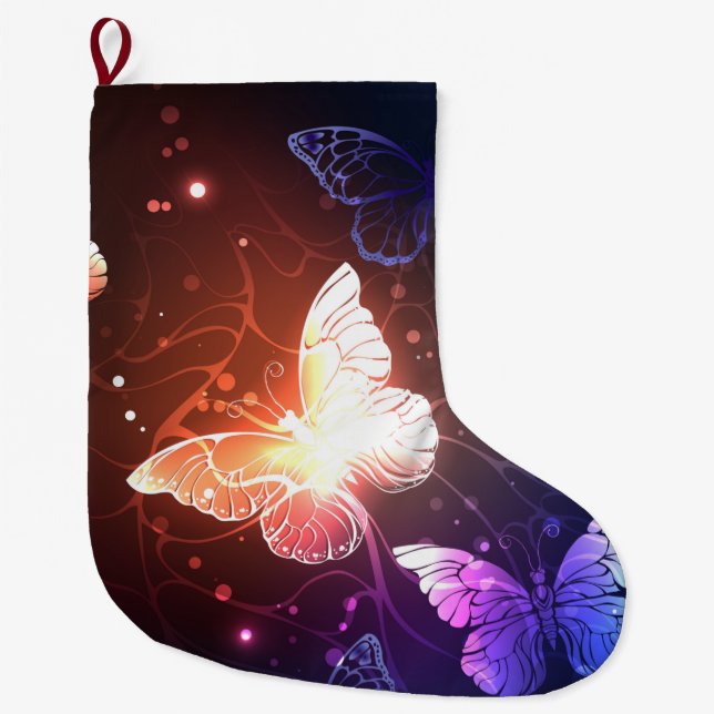 Grande Chaussette De Noël Clowing Night Butterflies (Devant)