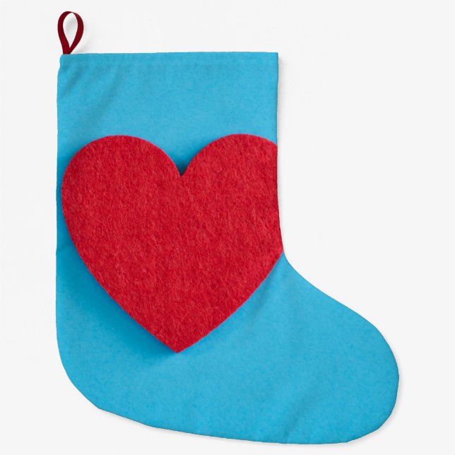 Grande Chaussette De Noël Coeur d'amour rouge (Devant)